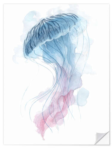 Vinilo para la pared Watercolor Jellyfish