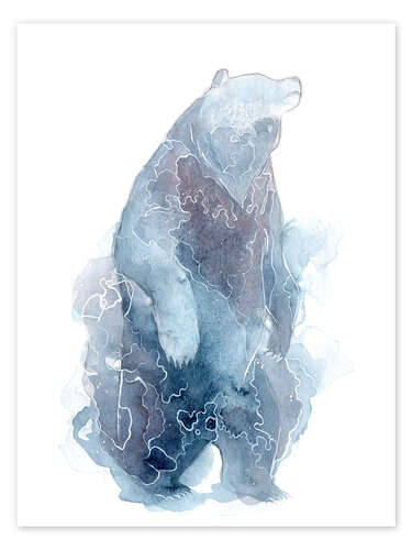 Poster Aquarell-Bär, stehend
