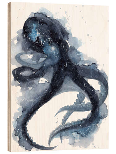 Wood print Galaxy Octopus