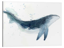 Tableau en aluminium Baleine aquarelle