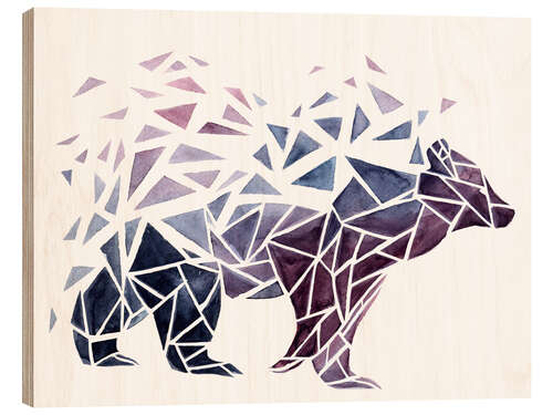 Cuadro de madera Geometric Bear