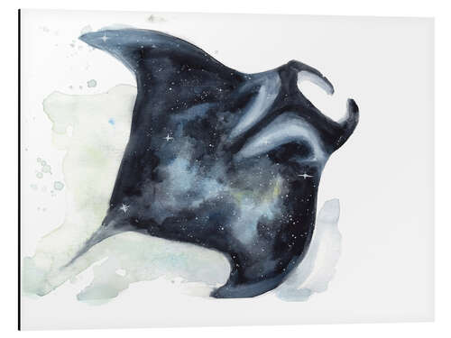 Quadro em alumínio Watercolor Stingray