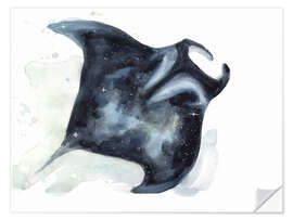 Naklejka na ścianę Watercolor Stingray