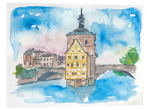 Acrylic print Bridge In Bamberg Bavaria with City Hall