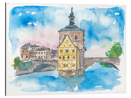 Alumiinitaulu Bridge In Bamberg Bavaria with City Hall