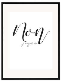 Gerahmter Kunstdruck Ich bereue nichts (Französisch)