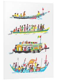 Foam board print Four African Boats