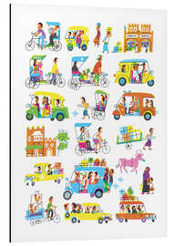 Aluminium print Rickshaws