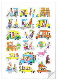 Sticker mural Rickshaws