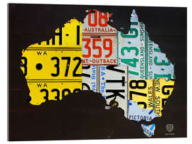 Acrylic print Australia License Plate Map