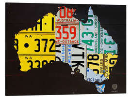 Alumiinitaulu Australia License Plate Map