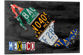 Galleritryk License Plate Map of Mexico