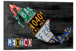 Magnettafel Nummernschild Karte von Mexiko