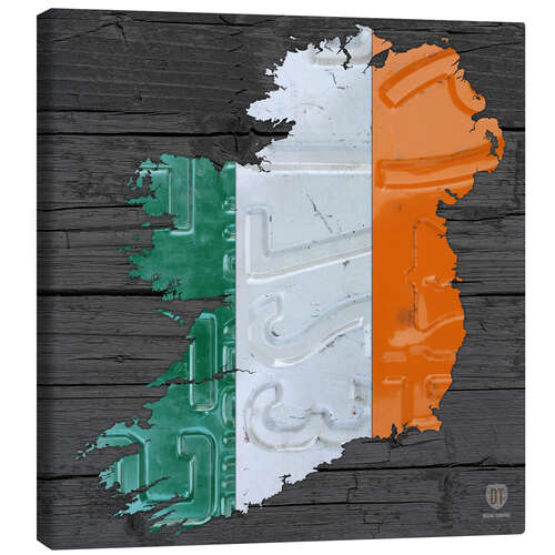 Canvas print Ireland License Plate Map