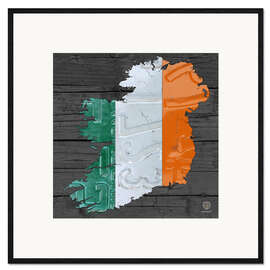 Kehystetty taidepainatus Ireland License Plate Map