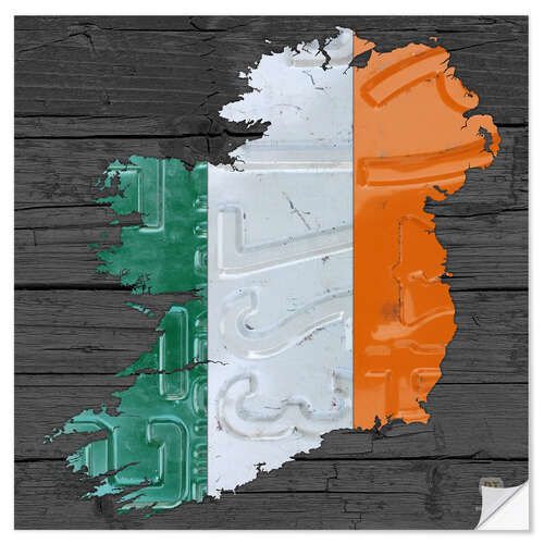 Vinilo para la pared Ireland License Plate Map