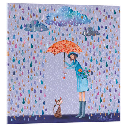 Akrylbillede It's raining, kitten