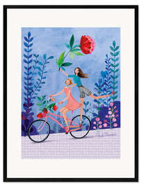 Ingelijste kunstdruk Merry bike ride