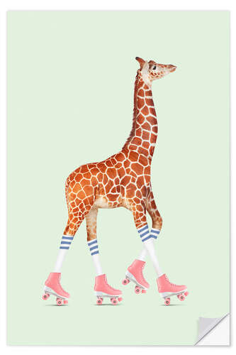 Sisustustarra ROLLERSKATE GIRAFFE