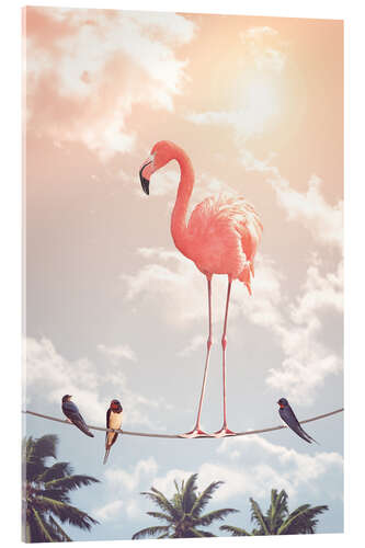 Akrylbilde Flamingo and Friends