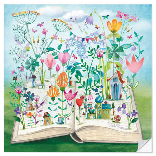 Sticker mural Le livre-jardin