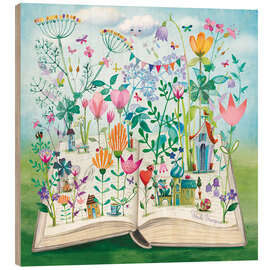 Wood print  Book garden - Mila Marquis