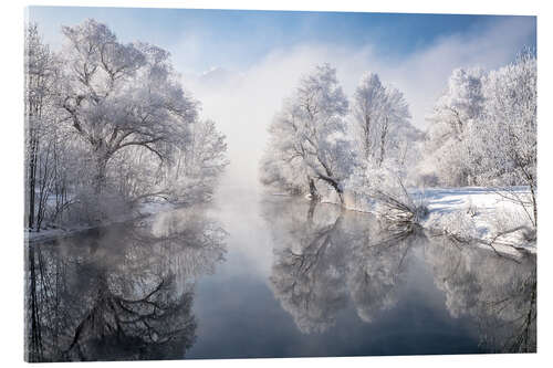 Acrylglasbild Winteridylle am Kochelsee in Bayern