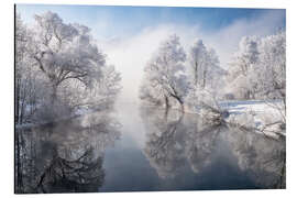 Aluminium print Winter idyll Lake Kochelsee in Bavaria