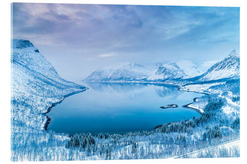 Acrylglasbild Winterlicher Fjord in Nord-Norwegen (Insel Senja)