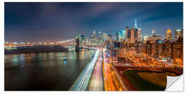 Selvklebende plakat New York Panorama Night Skyline