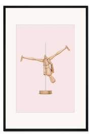 Gerahmter Kunstdruck Poledance-Puppe