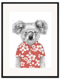 Gerahmter Kunstdruck Koalabär mit Hawaiihemd