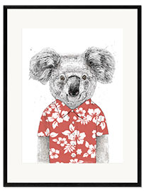 Kehystetty taidepainatus Koala bear with Hawaiian shirt