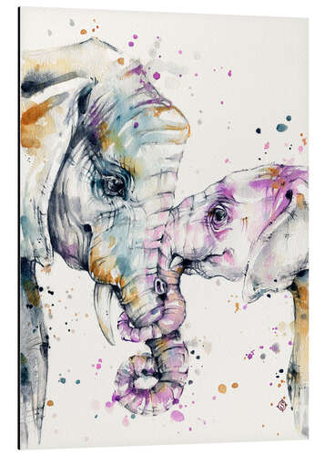 Aluminium print That type of love (elephants)