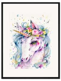 Gerahmter Kunstdruck Kleines Einhorn