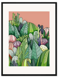 Gerahmter Kunstdruck  Kakteengarten 