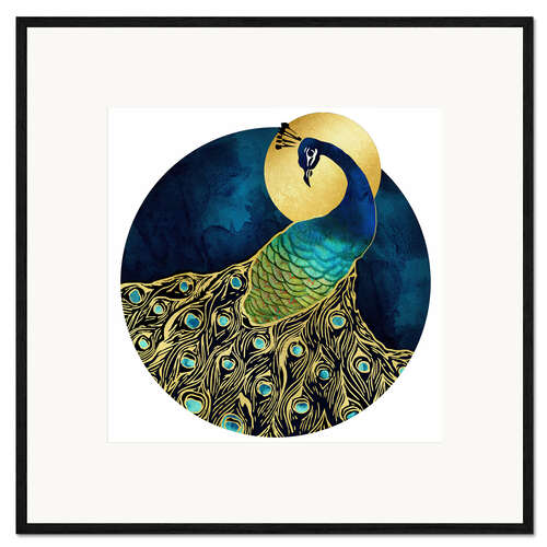 Ingelijste kunstdruk Golden Peacock
