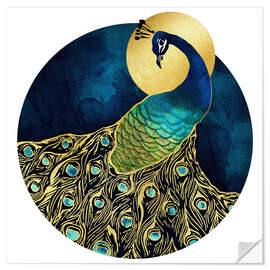 Wandsticker Goldener Pfau