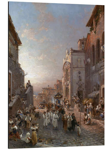 Aluminiumsbilde Procession in Naples