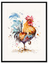 Gerahmter Kunstdruck Stolzer Hahn