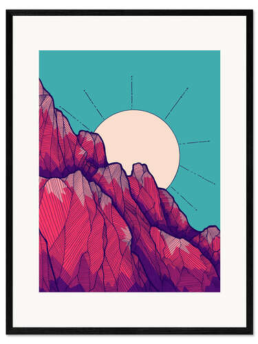 Framed art print Rose red peaks