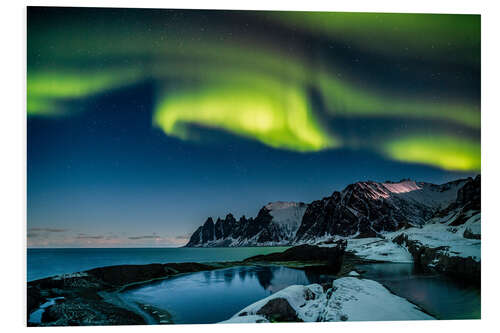 Foam board print Aurora Borealis above the island of Senja (Northern Norway)