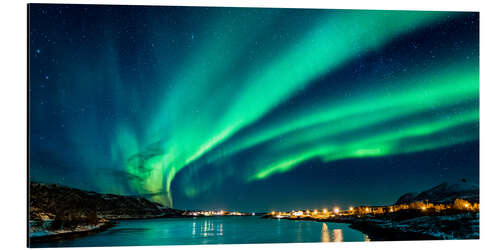 Stampa su alluminio Aurora boreale nel nord della Norvegia