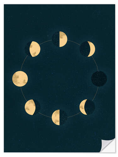 Wall sticker Moon Phases Circle