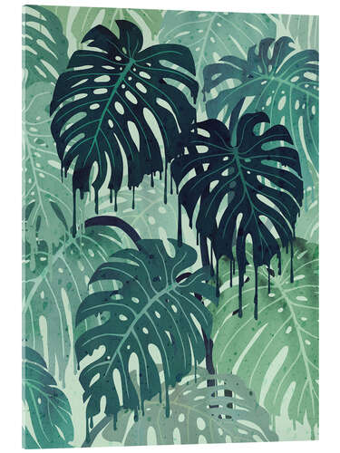 Acrylic print Monstera Melt (in Green)