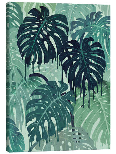 Canvas print Monstera Melt (in Green)