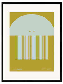 Stampa artistica con cornice J is for Jellyfish