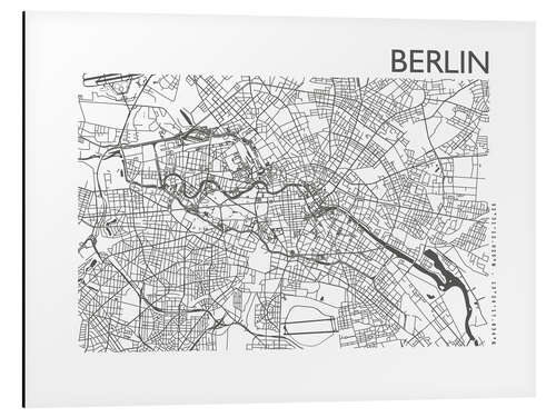 Aluminium print City map of Berlin VII