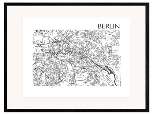 Framed art print City map of Berlin VII