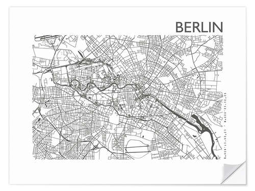 Sticker mural Plan de la ville de Berlin VII